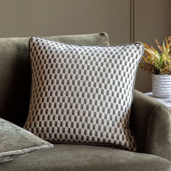 Marais Jacquard Cushion - Olive1 - Duck Barn Interiors