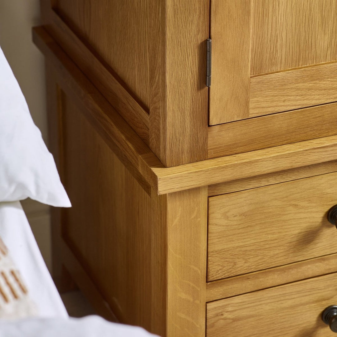 Marlborough Oak 2 Door 2 Drawer Wardrobe4 - Duck Barn Interiors