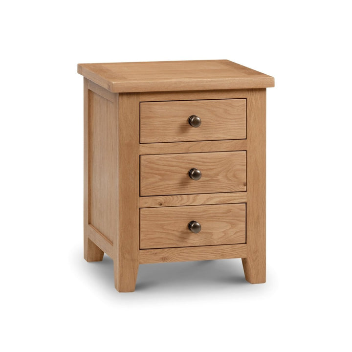 Marlborough Oak 3 Drawer Bedside Table13 - Duck Barn Interiors
