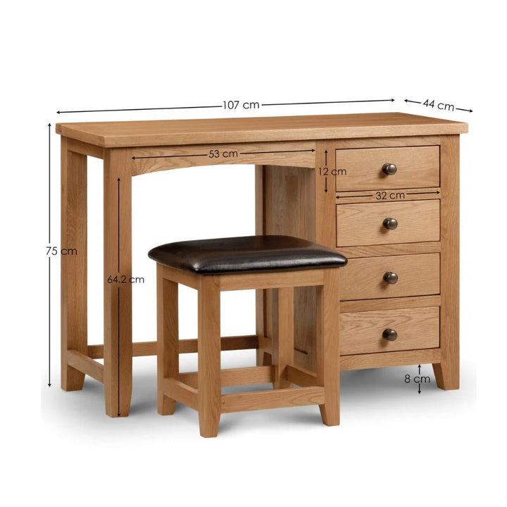 Marlborough Oak Single Pedestal Dressing Table6 - Duck Barn Interiors