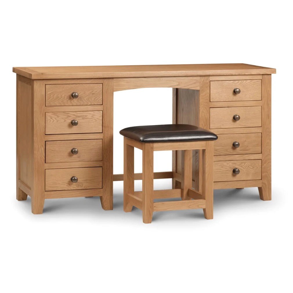 Marlborough Oak Twin Pedestal Dressing Table2 - Duck Barn Interiors