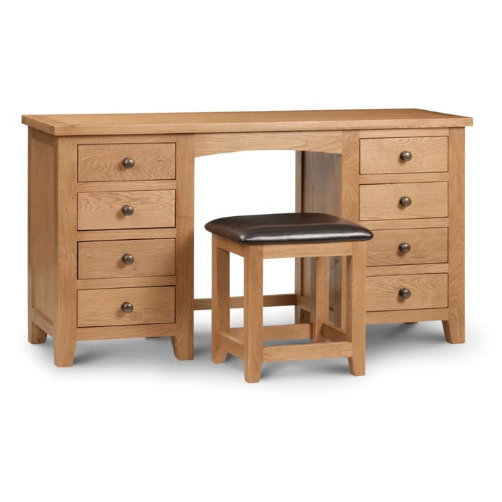 Marlborough Oak Twin Pedestal Dressing Table2 - Duck Barn Interiors