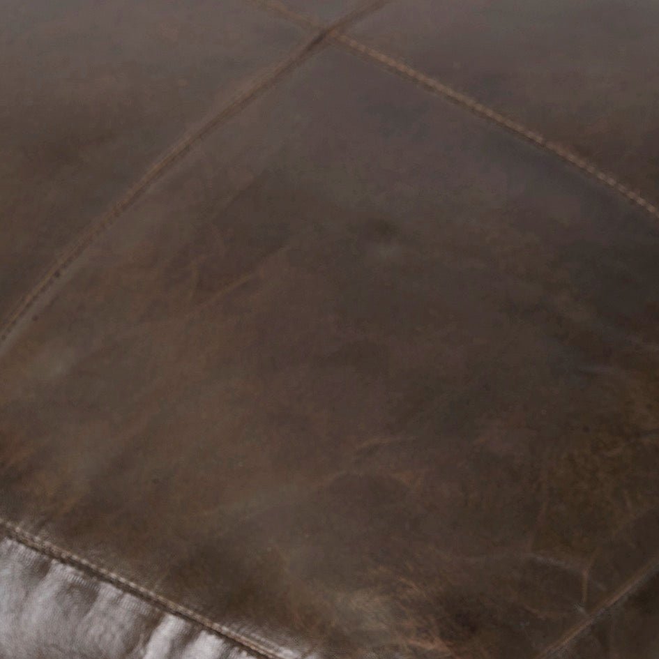 Matteo Leather Square Pouffe - Peppercorn4 - Duck Barn Interiors