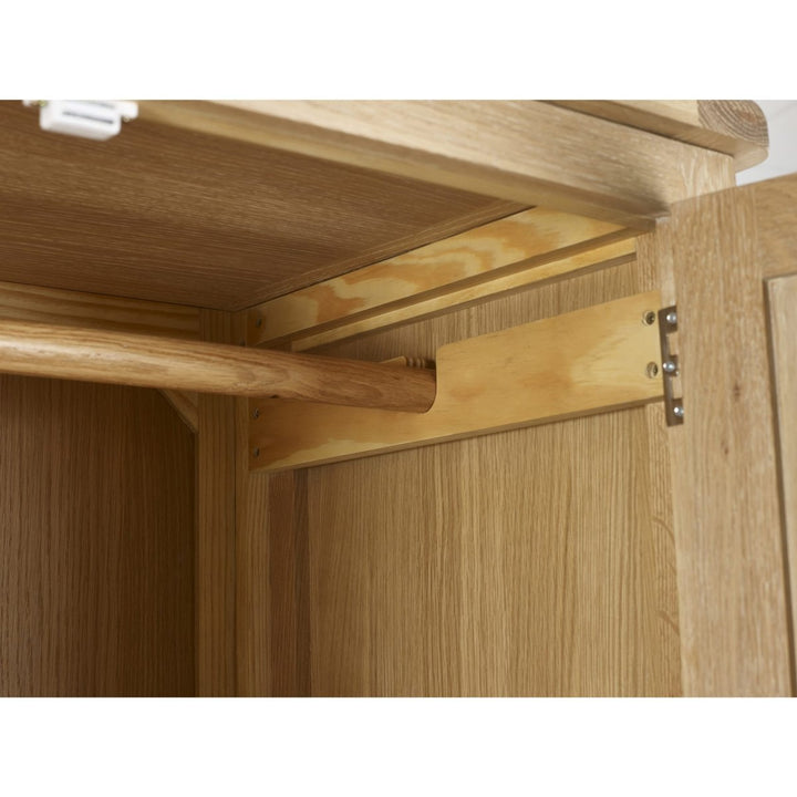 Memphis Limed Oak 2 Door 1 Drawer Wardrobe14 - Duck Barn Interiors