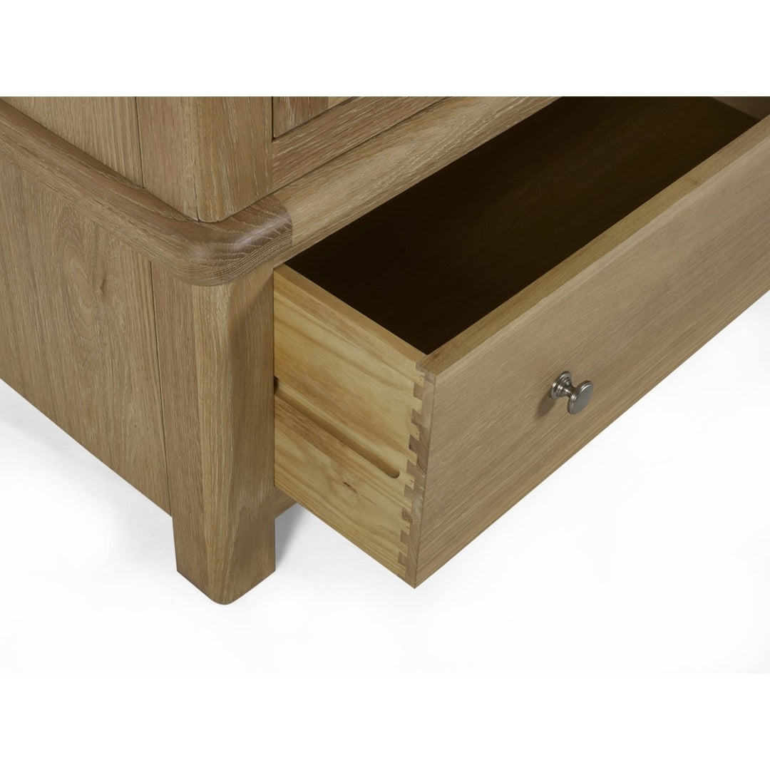 Memphis Limed Oak 2 Door 1 Drawer Wardrobe15 - Duck Barn Interiors