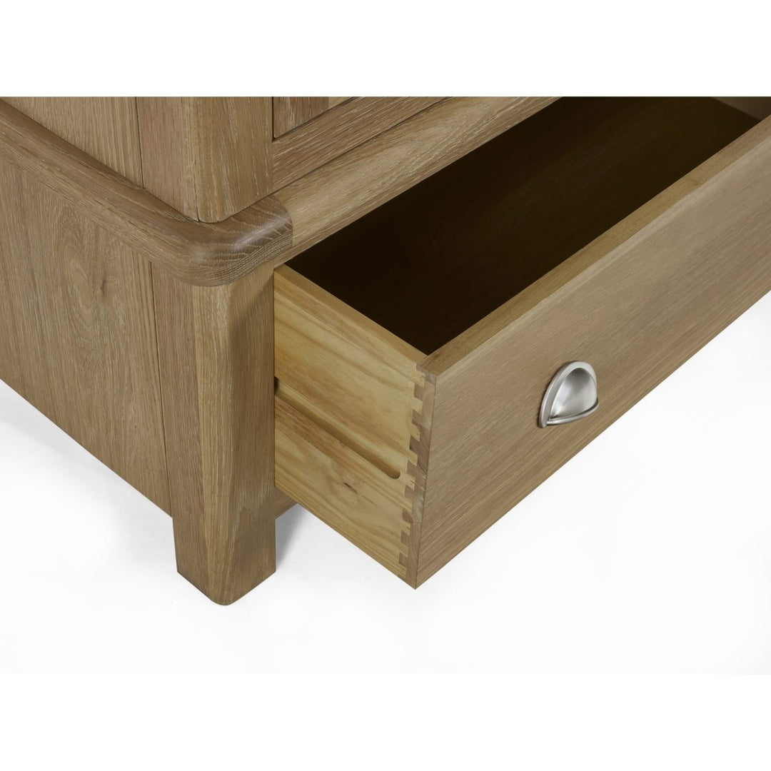 Memphis Limed Oak 2 Door 1 Drawer Wardrobe10 - Duck Barn Interiors