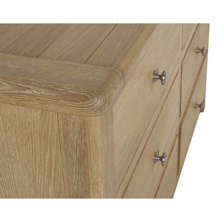 Memphis Limed Oak 6 Drawer Wide Chest11 - Duck Barn Interiors