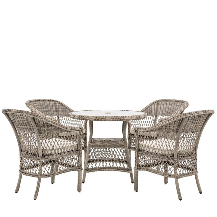 Menton 4 Seater Round Dining Table Set - Stone7 - Duck Barn Interiors