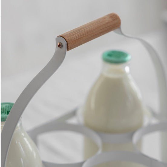 Milk Bottle Holder- Lily White - 4 bottles - Duck Barn Interiors