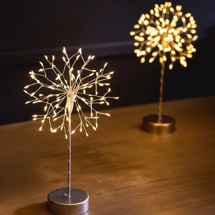 Mini Table Dandelion with Warm White LEDs - Silver - Battery Powered2 - Duck Barn Interiors