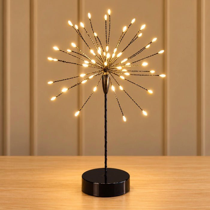 Mini Table Starburst with Warm White LEDs - Black - Battery Powered4 - Duck Barn Interiors