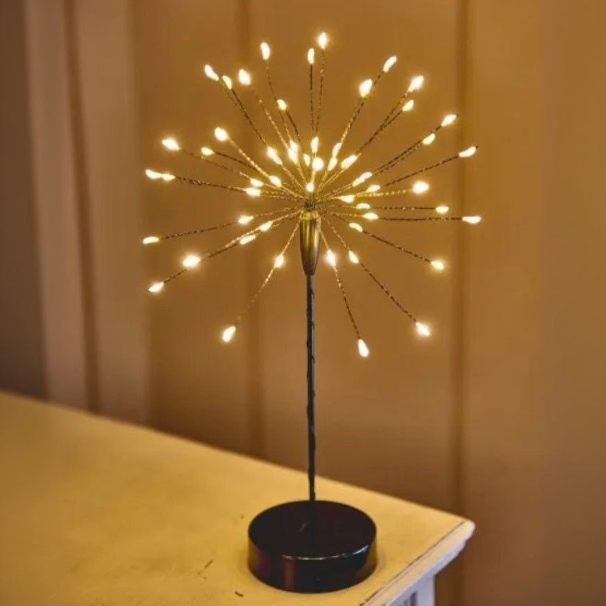 Mini Table Starburst with Warm White LEDs - Black - Battery Powered ...