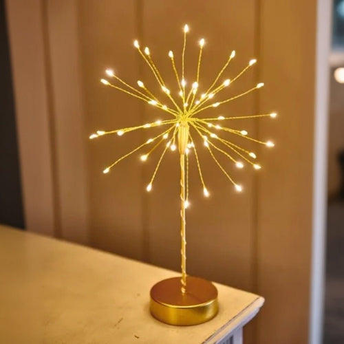 Mini Table Starburst with Warm White LEDs - Gold - Battery Powered