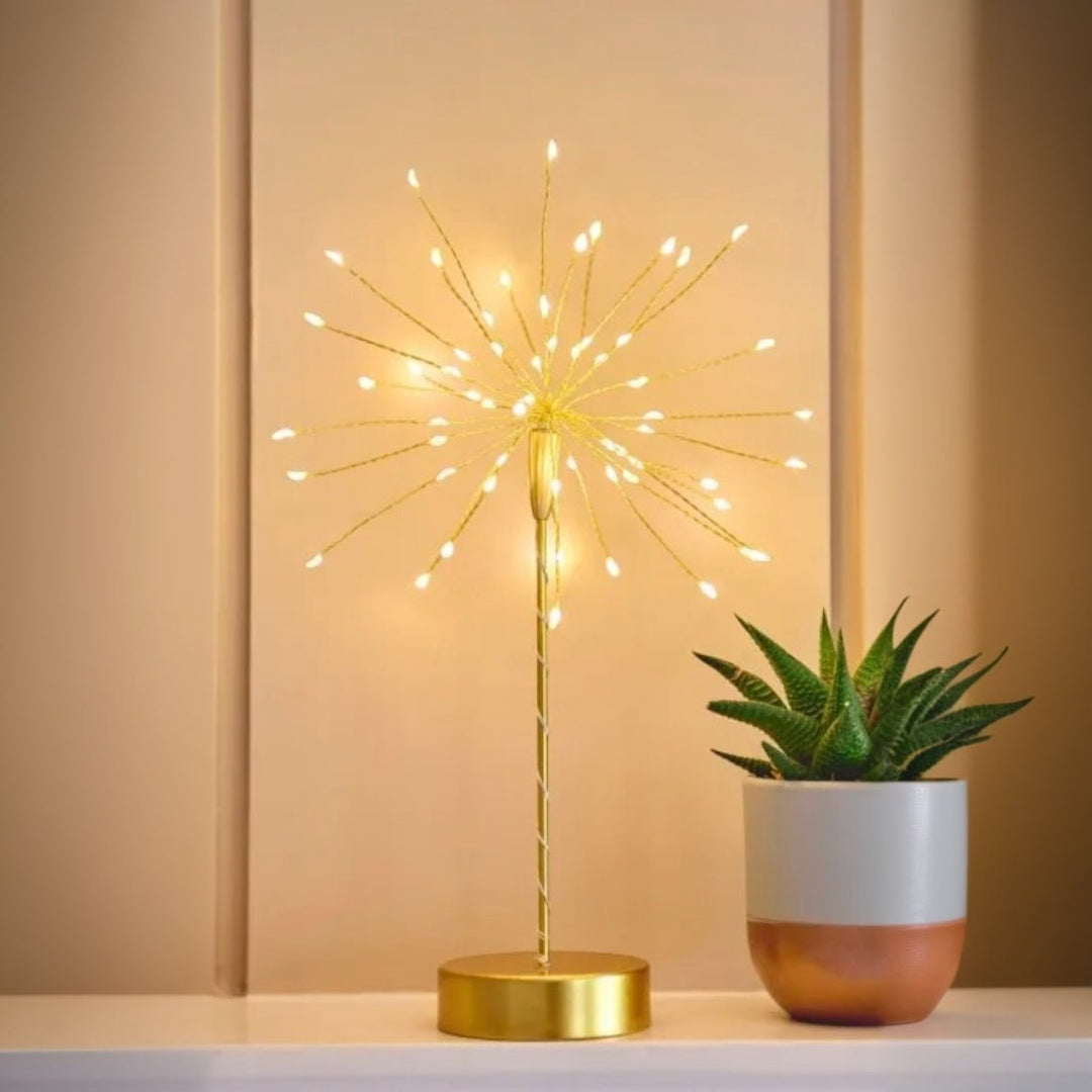 Mini Table Starburst with Warm White LEDs - Gold - Battery Powered1 - Duck Barn Interiors