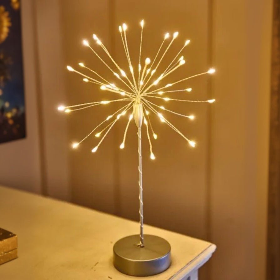 Mini Table Starburst with Warm White LEDs - Silver - Battery Powered3 - Duck Barn Interiors