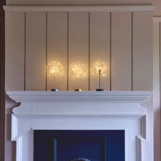 Mini Table Starburst with Warm White LEDs - Silver - Battery Powered4 - Duck Barn Interiors