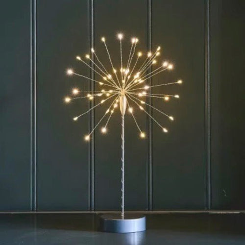 Mini Table Starburst with Warm White LEDs - Silver- Battery Powered