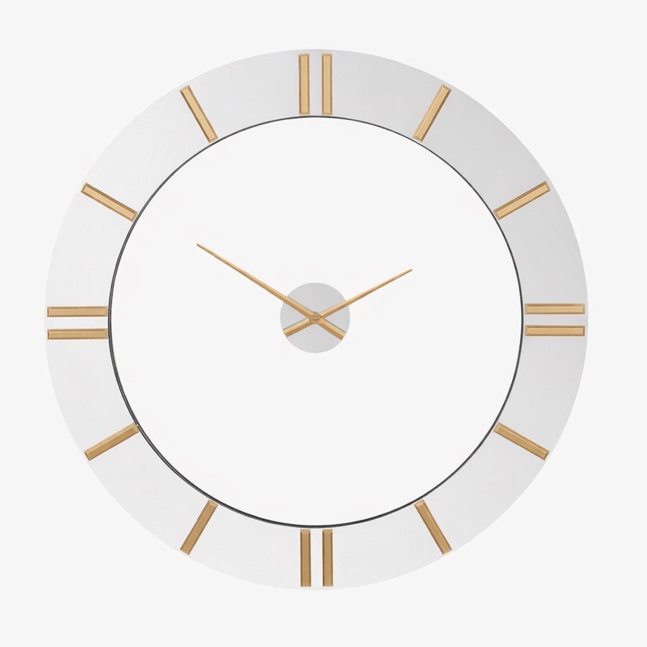 Mirror and Gold 2 Piece Extra Large Wall Clock (120cm)1 - Duck Barn Interiors