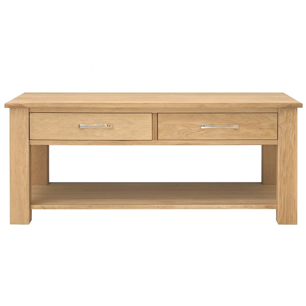 Mobel Oak Coffee Table with Drawers1 - Duck Barn Interiors