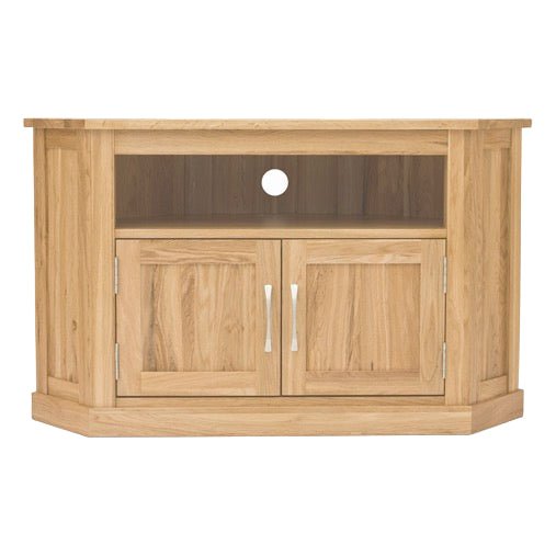 Mobel Oak Corner TV Cabinet1 - Duck Barn Interiors