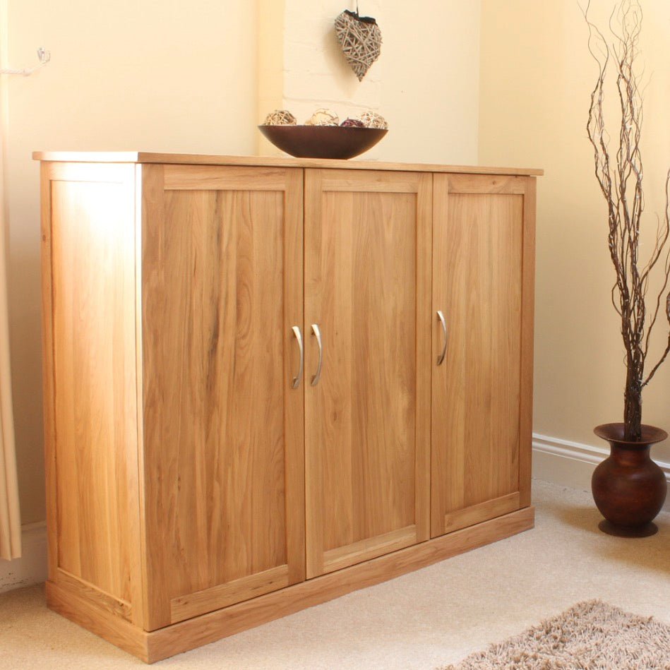 Mobel Oak Extra Large Shoe Storage Cupboard4 - Duck Barn Interiors