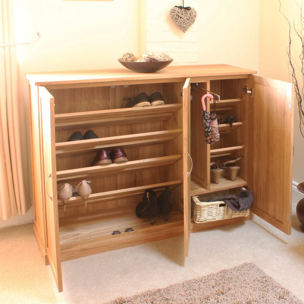 Mobel Oak Extra Large Shoe Storage Cupboard – Duck Barn Interiors