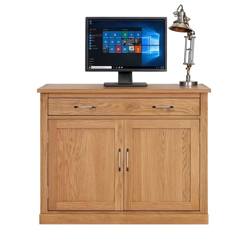 Mobel Oak Hidden Home Office Desk Unit1 - Duck Barn Interiors