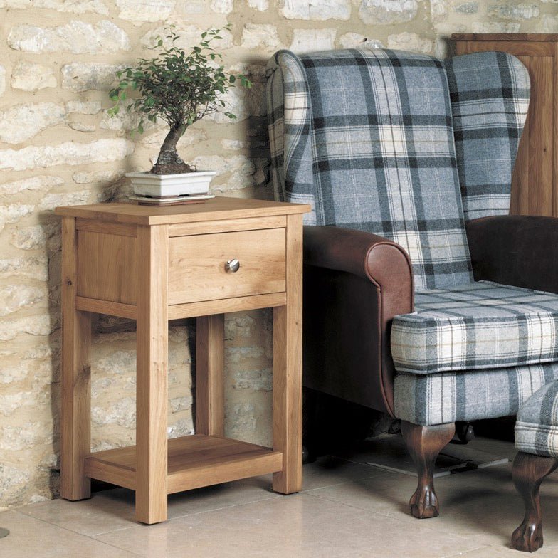 Mobel Oak Lamp Table/Bedside Table2 - Duck Barn Interiors