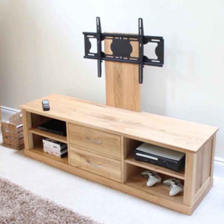 Mobel Oak Mounted Widescreen Television Cabinet7 - Duck Barn Interiors