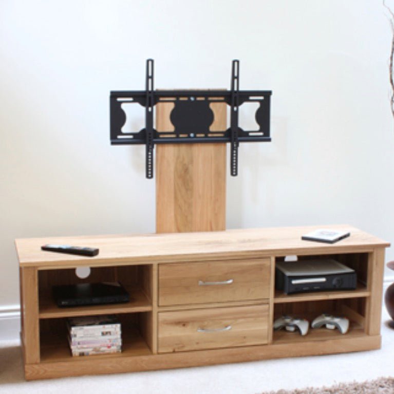 Mobel Oak Mounted Widescreen Television Cabinet5 - Duck Barn Interiors