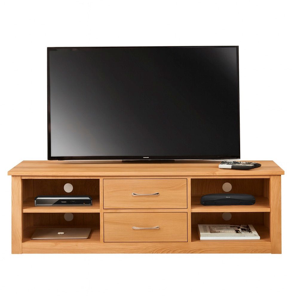 Mobel Oak Mounted Widescreen Television Cabinet1 - Duck Barn Interiors