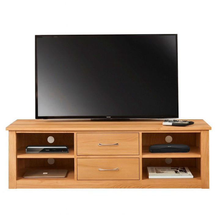 Mobel Oak Mounted Widescreen Television Cabinet1 - Duck Barn Interiors