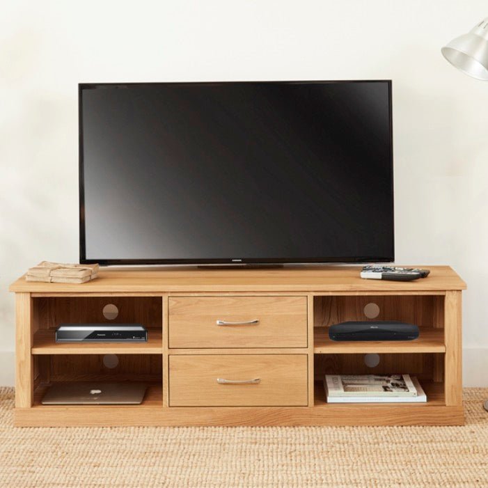 Mobel Oak Mounted Widescreen Television Cabinet4 - Duck Barn Interiors