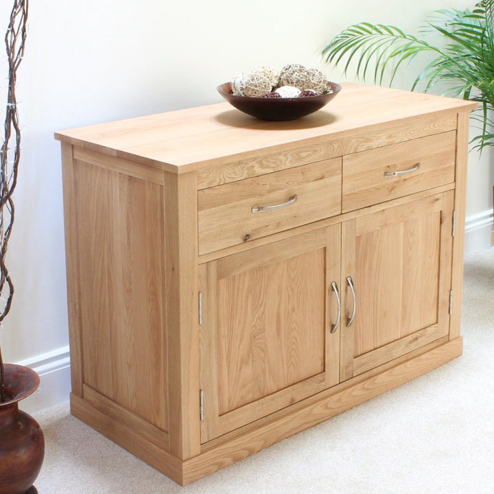 Mobel Oak Small Compact Sideboard3 - Duck Barn Interiors