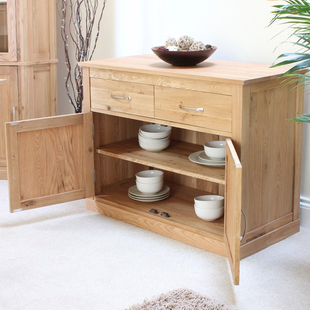 Mobel Oak Small Compact Sideboard2 - Duck Barn Interiors