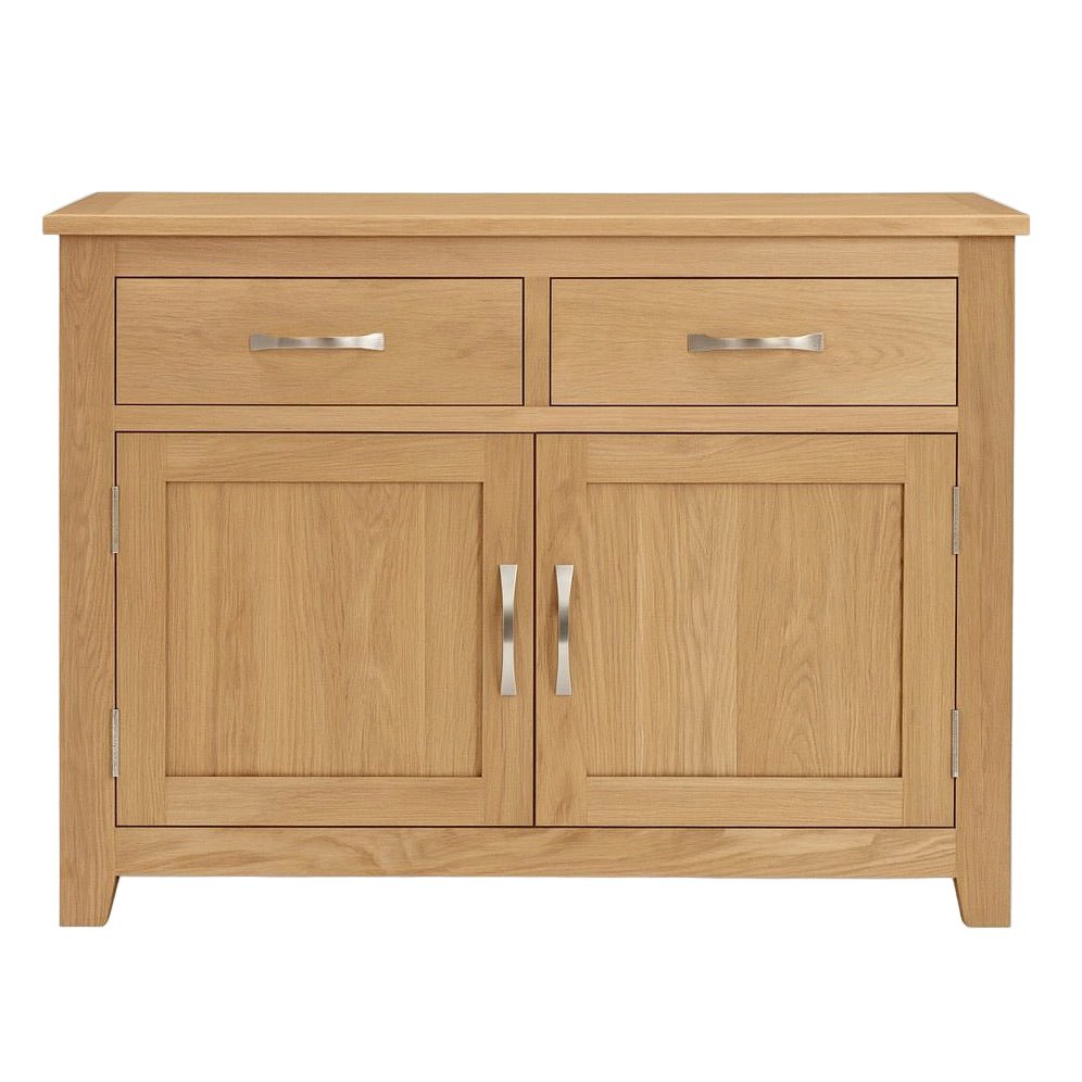 Mobel Oak Small Compact Sideboard1 - Duck Barn Interiors