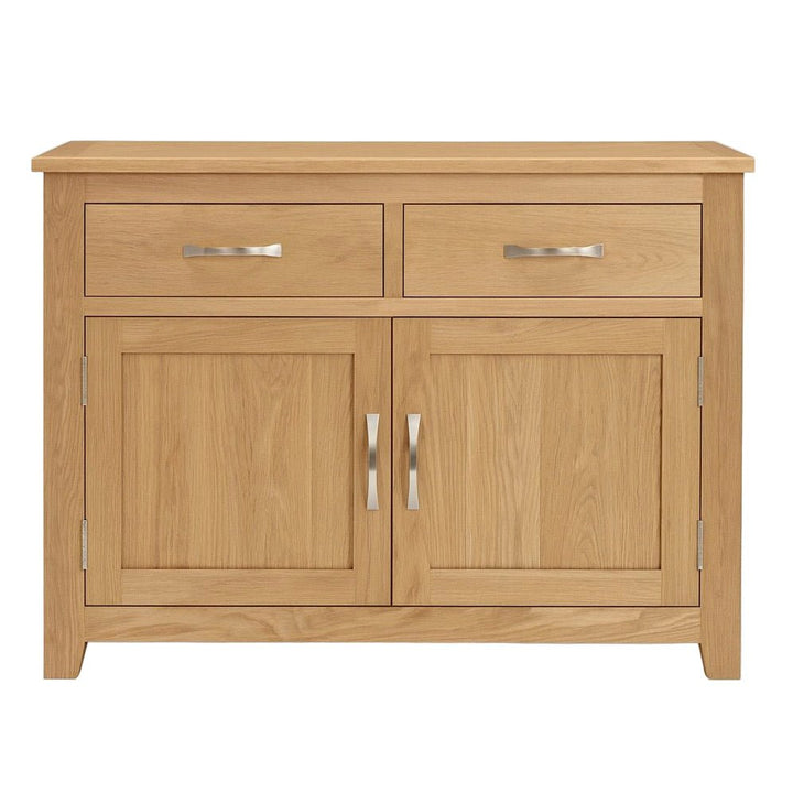 Mobel Oak Small Compact Sideboard1 - Duck Barn Interiors