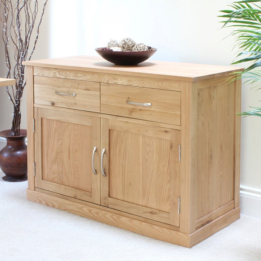 Mobel Oak Small Compact Sideboard1 - Duck Barn Interiors