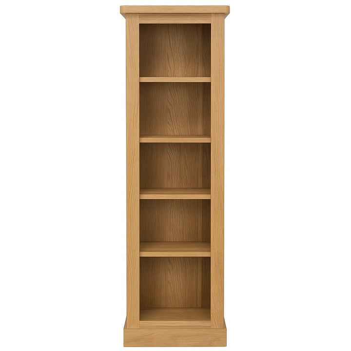 Mobel Oak Tall Narrow Bookcase1 - Duck Barn Interiors
