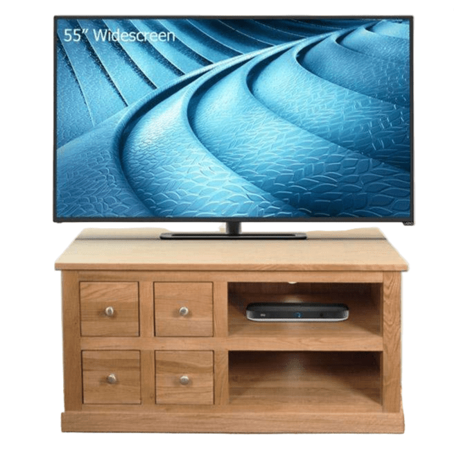 Mobel Oak Television Cabinet with Drawers4 - Duck Barn Interiors