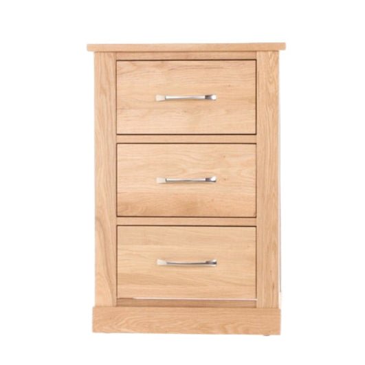 Mobel Oak Three Drawer Lamp/Bedside Table1 - Duck Barn Interiors
