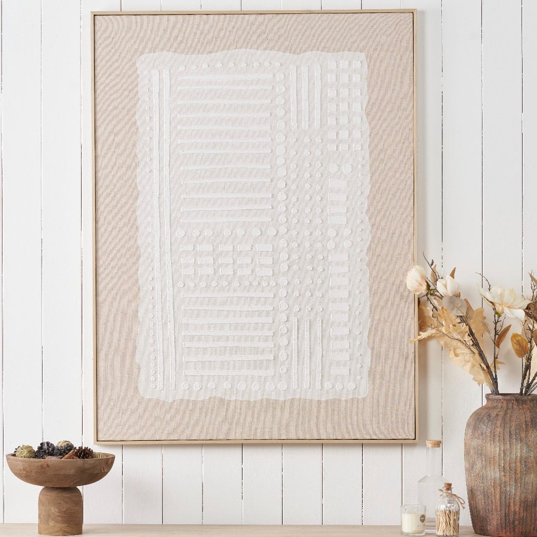 Natural Abstract Design Linen Canvas1 - Duck Barn Interiors