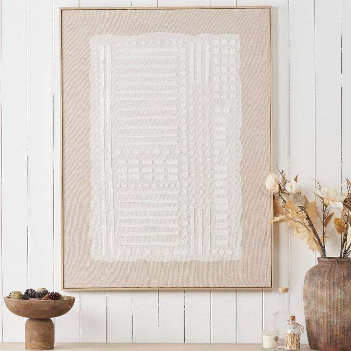 Natural Abstract Design Linen Canvas1 - Duck Barn Interiors