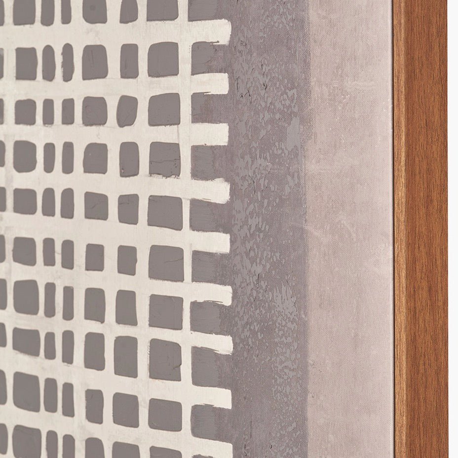 Natural Grid Design Framed Canvas2 - Duck Barn Interiors