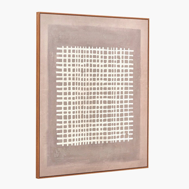 Natural Grid Design Framed Canvas7 - Duck Barn Interiors