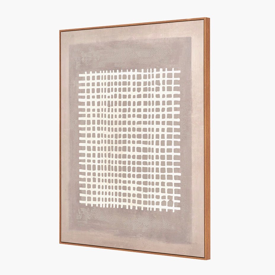 Natural Grid Design Framed Canvas6 - Duck Barn Interiors