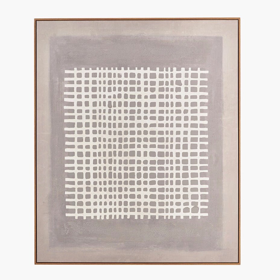 Natural Grid Design Framed Canvas5 - Duck Barn Interiors
