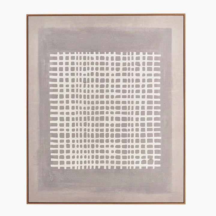 Natural Grid Design Framed Canvas5 - Duck Barn Interiors