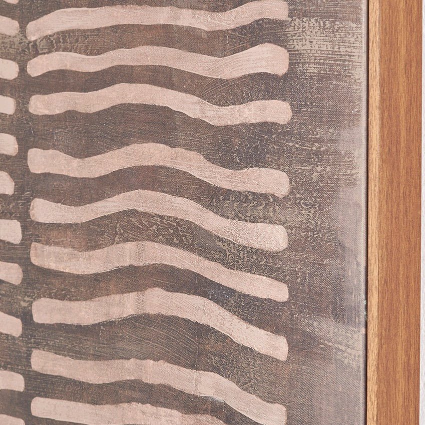 Natural Linear Design Framed Canvas - Brown6 - Duck Barn Interiors