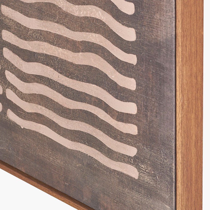 Natural Linear Design Framed Canvas - Brown7 - Duck Barn Interiors